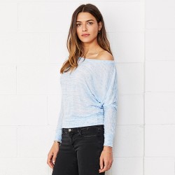 Plain Flowy off-the-shoulder long sleeve t-shirt Bella +Canvas 125 GSM